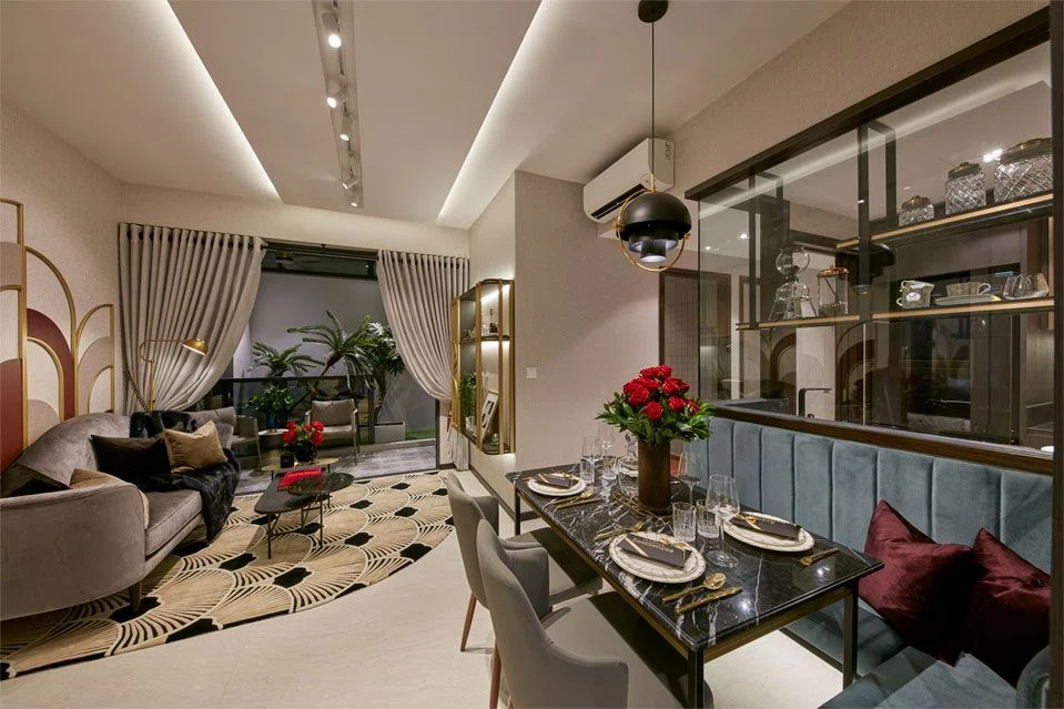 Arena Residences is released by Roxy-Pacific Holdings The living room of a unit at Arena Residences