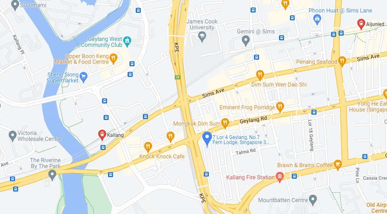 A list of amenities around Fern Lodge - Geylang properties for sale next to KPE and Geylang Road intersection