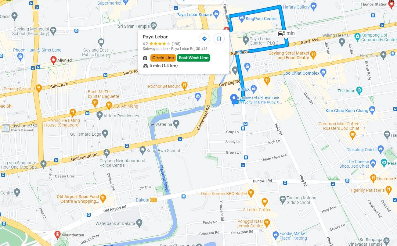 Suggested MRTs near Easycity @ Esta Ruby - Geylang properties for sale with the typical development of Eastwood Park Pte Ltd