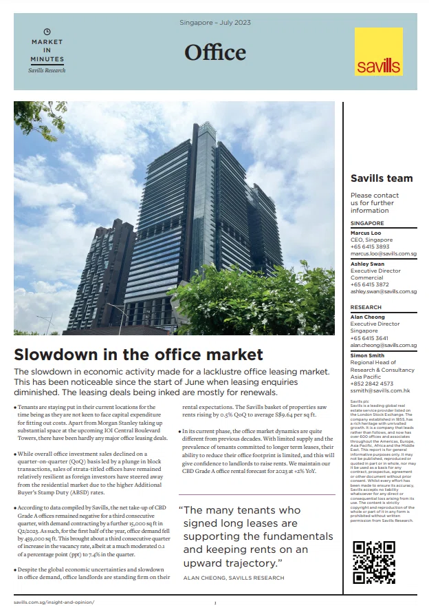 Singapore Office Briefing Q2 2023