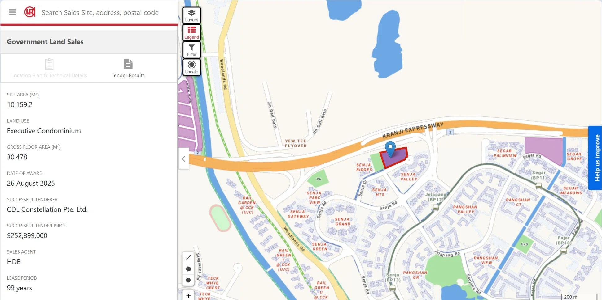 Senja Close GLS EC location map