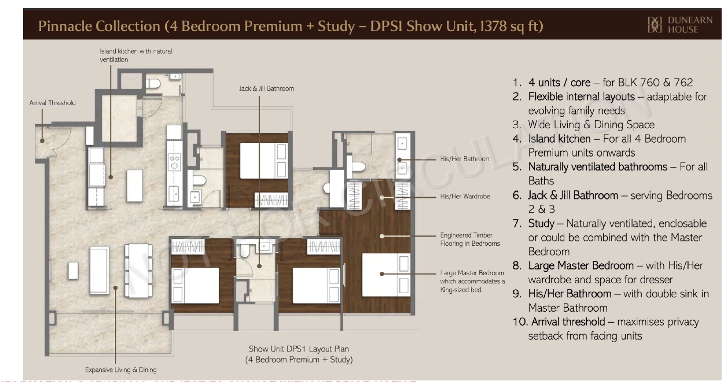 Dunearn House 4 Bedroom Premium Study Floor Plan