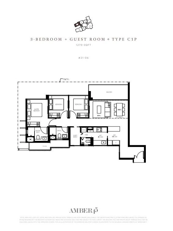 Amber 45 3 Bedroom + Guest Rôm - Type C1P
