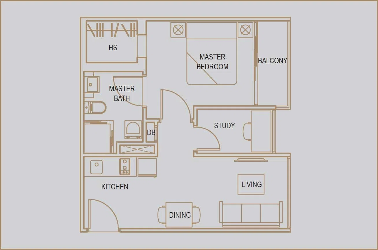 la Brisa 1-Bedroom + study