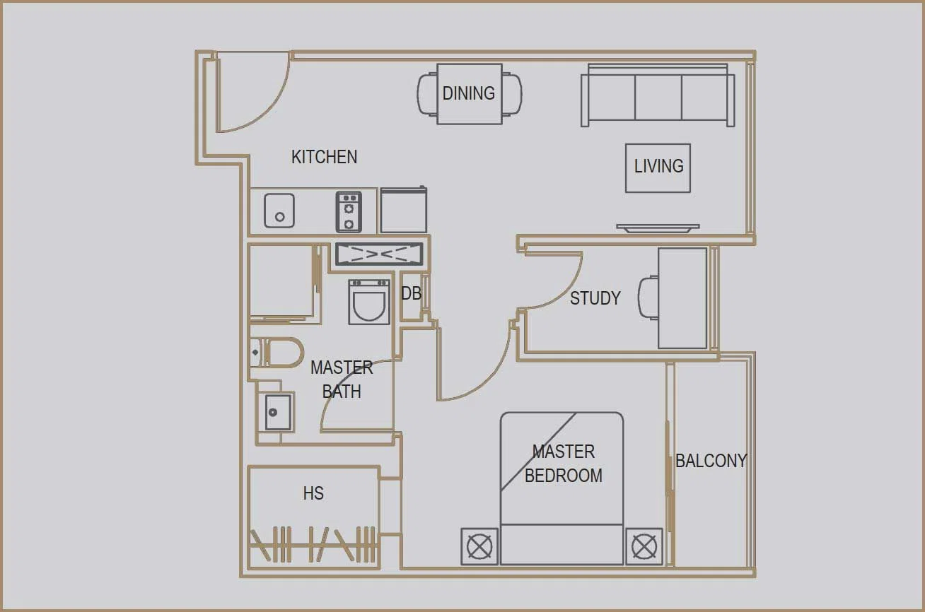 la Brisa 1-Bedroom + study