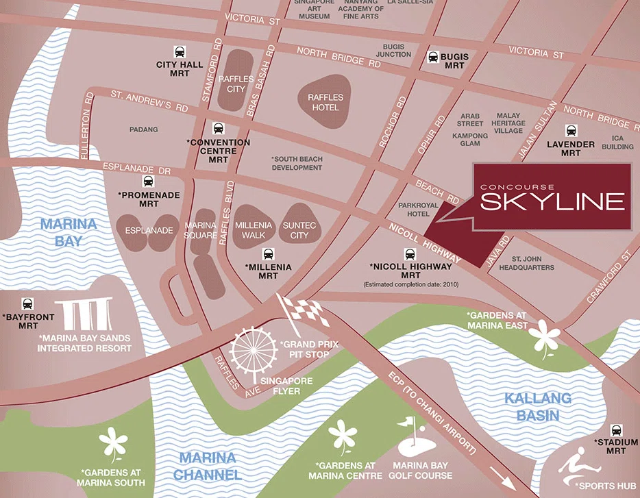 Consourse skyline location map