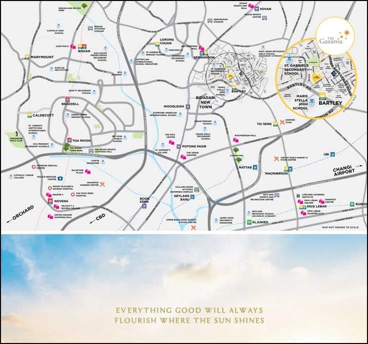 The Gazania location map